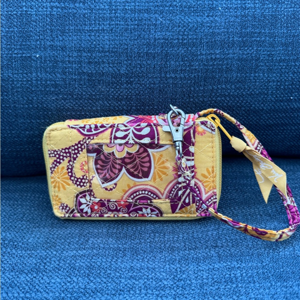 Vera Bradley Yellow and Purple Floral Wristlet